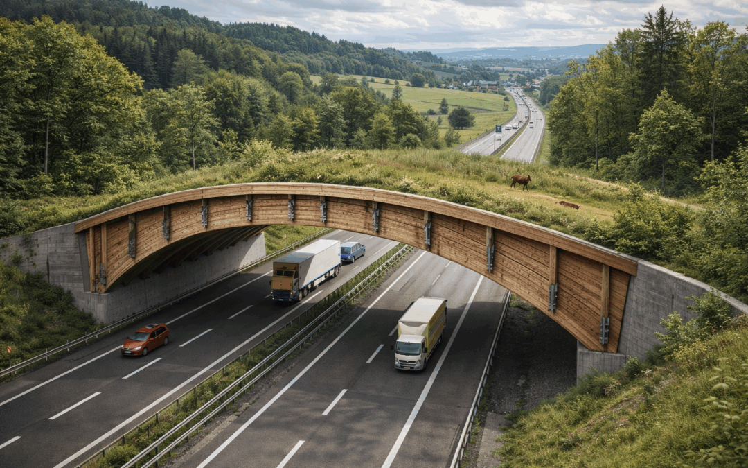 Un pont en bois précontraint près de Berne : une innovation technique au service de l’environnement