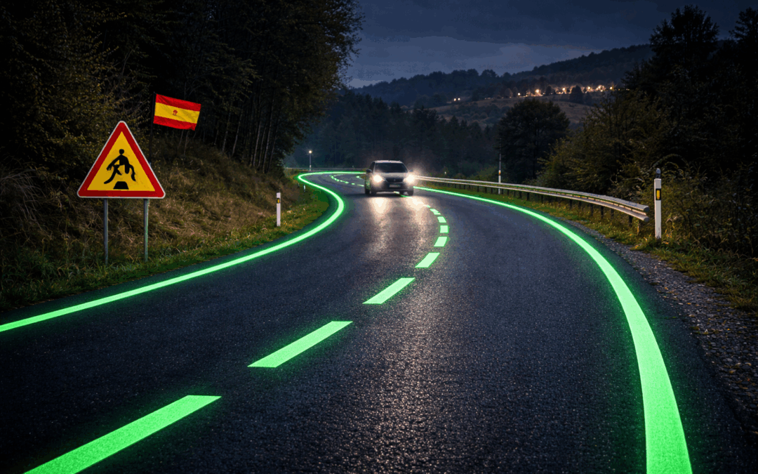Espagne : des marquages routiers fluorescents testés pour améliorer la visibilité nocturne