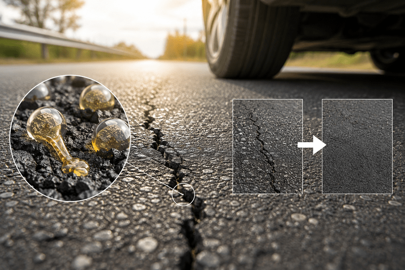 Un asphalte auto-réparant promet de faire disparaître les fissures des routes