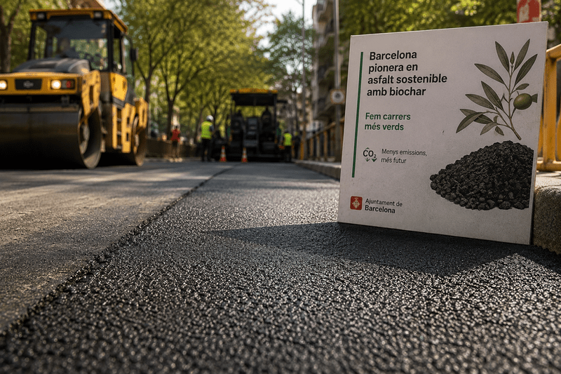 Barcelone teste des routes fabriquées avec des noyaux d’olive pour stocker le CO₂